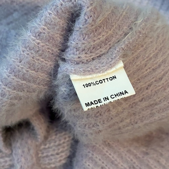 Hello Molly Kokedama Fuzzy Knit Wrap Sweater Cardigan Purple Size Small - Picture 6 of 9